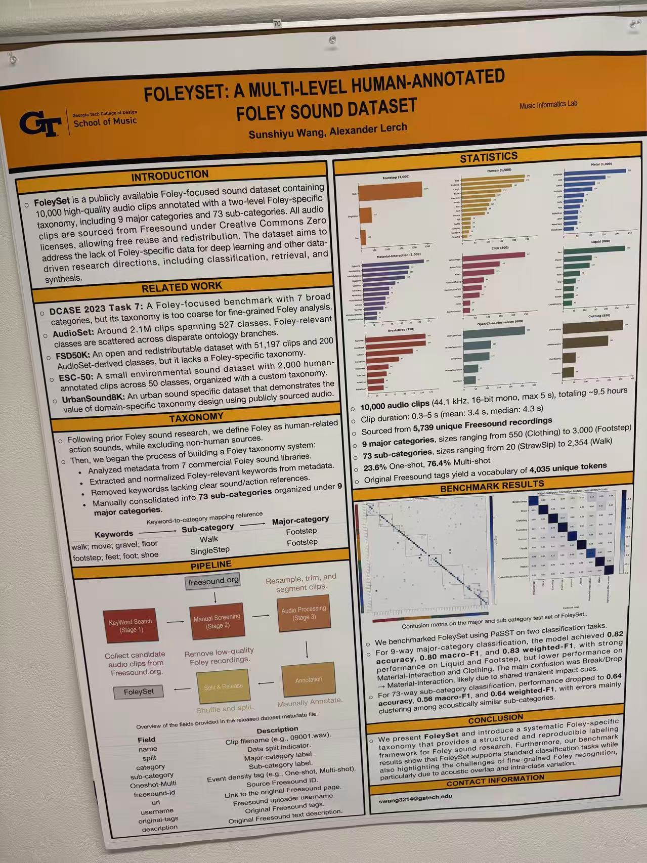 FoleySet course final research poster presented at Georgia Tech